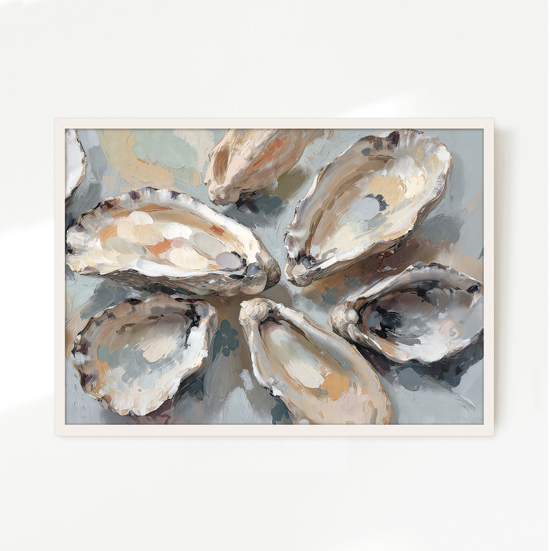 Oyster Shells Painting No2 - Sage and Rose Prints