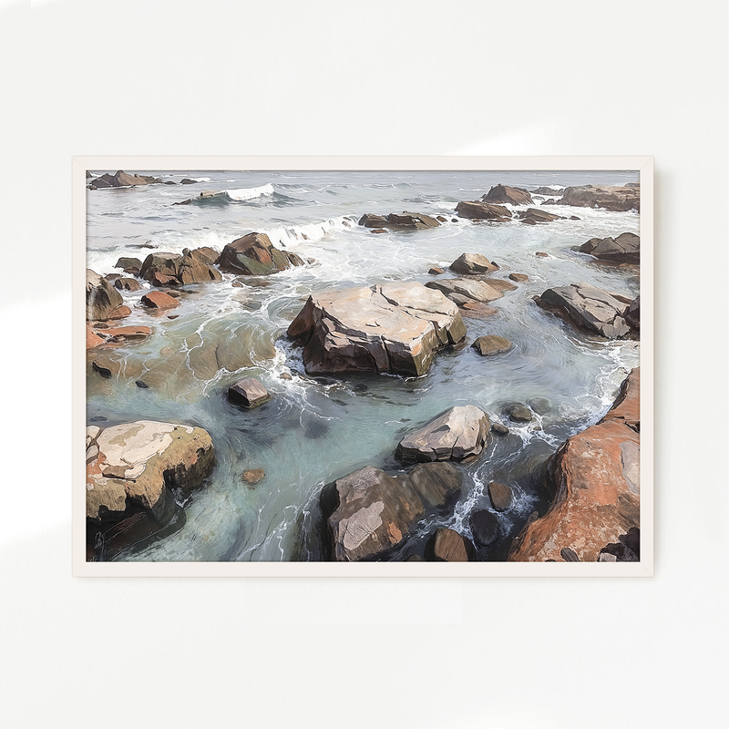 Rocky Shoreline at Low Tide No2 - Sage and Rose Prints