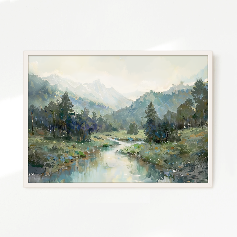 Rocky Mountain River Valley No2 - Sage and Rose Prints
