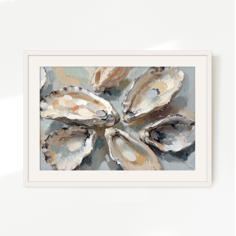 Oyster Shells Painting No2 - Sage and Rose Prints