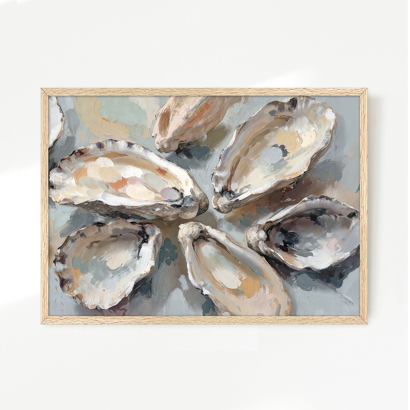 Oyster Shells Painting No2 - Sage and Rose Prints