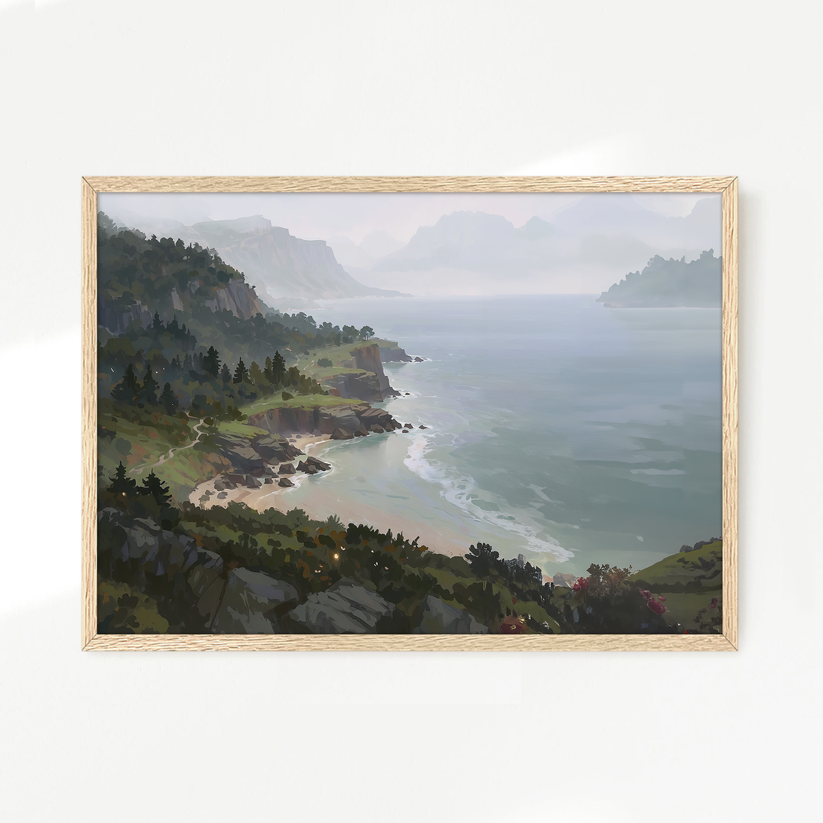 Pacific Coast Painting No2 - Sage and Rose Prints