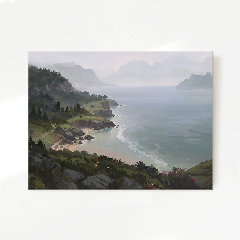 Pacific Coast Painting No2 - Sage and Rose Prints