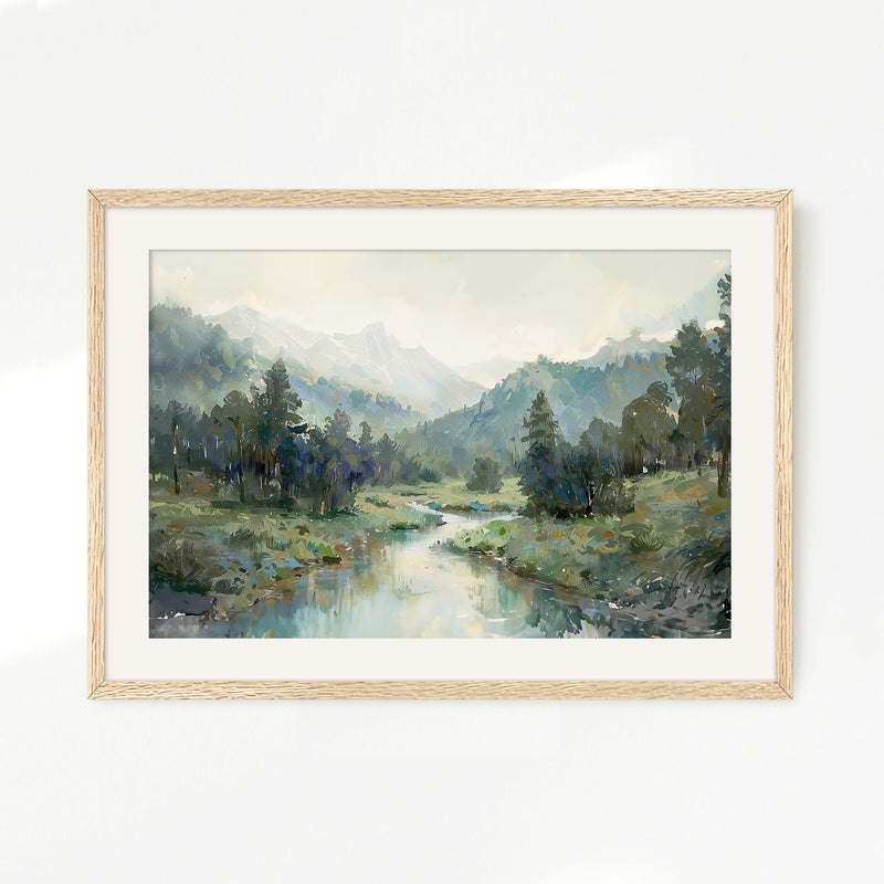 Rocky Mountain River Valley No2 - Sage and Rose Prints
