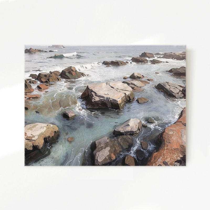 Rocky Shoreline at Low Tide No2 - Sage and Rose Prints