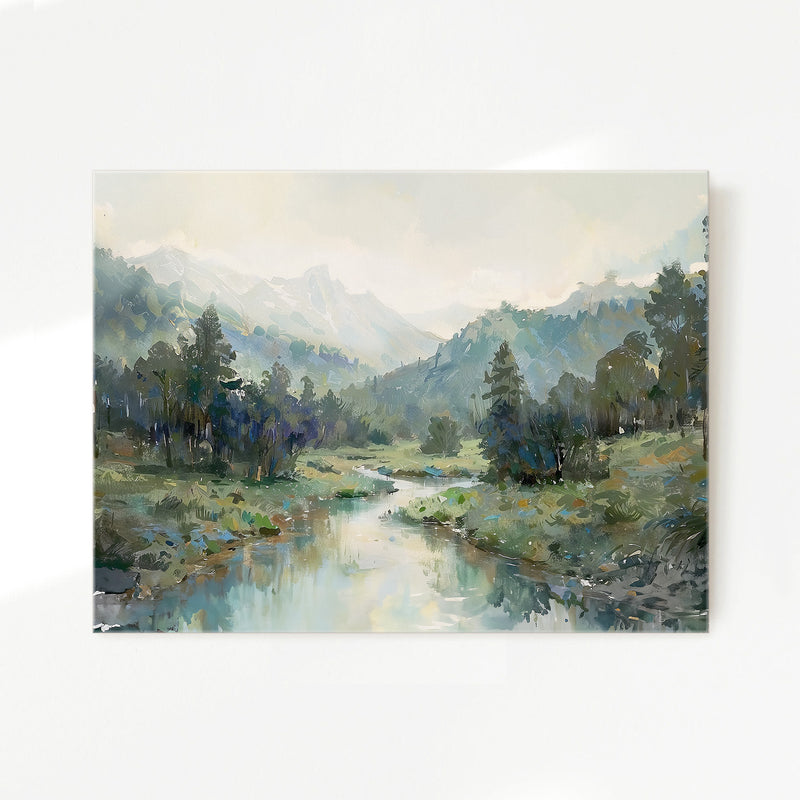 Rocky Mountain River Valley No2 - Sage and Rose Prints