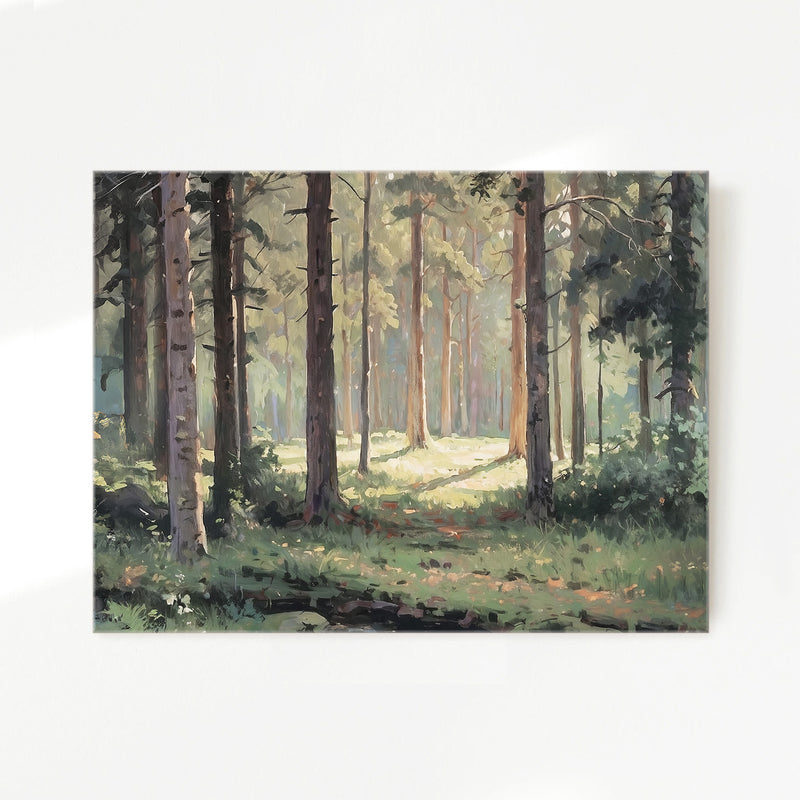Sunny Forest Clearing Painting No2 - Sage and Rose Prints