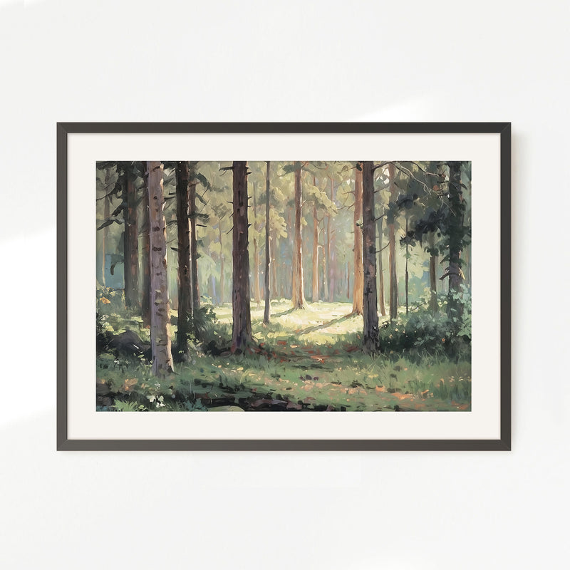 Sunny Forest Clearing Painting No2 - Sage and Rose Prints