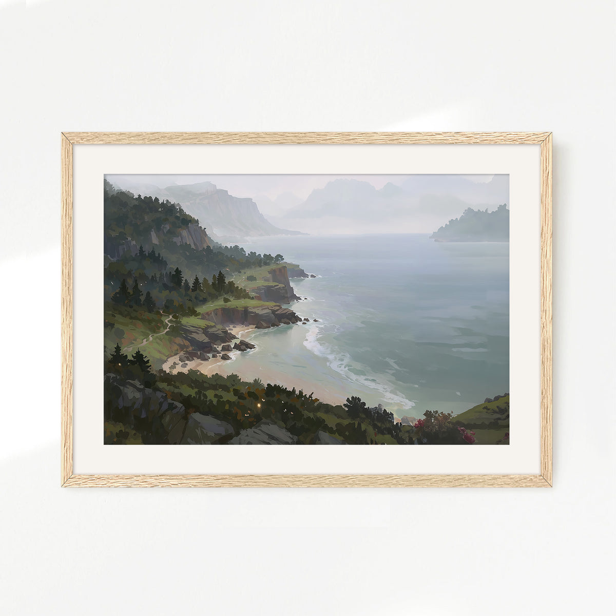 Pacific Coast Painting No2 - Sage and Rose Prints