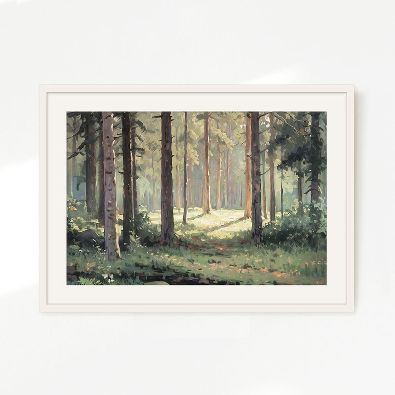 Sunny Forest Clearing Painting No2 - Sage and Rose Prints