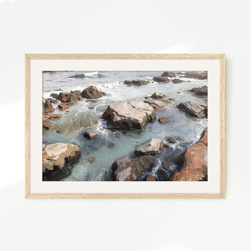 Rocky Shoreline at Low Tide No2 - Sage and Rose Prints