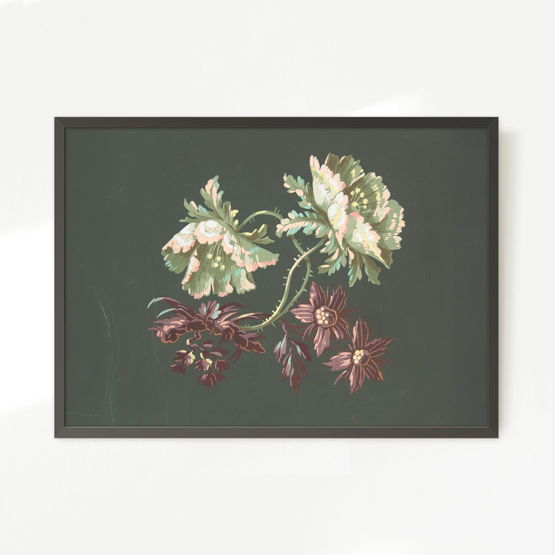 Green Floral Botanical Print No2 - Sage and Rose Prints