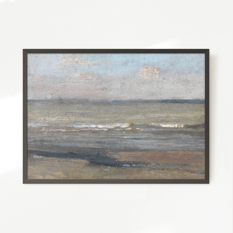 Muted Neutral Ocean Painting - Sage and Rose Prints
