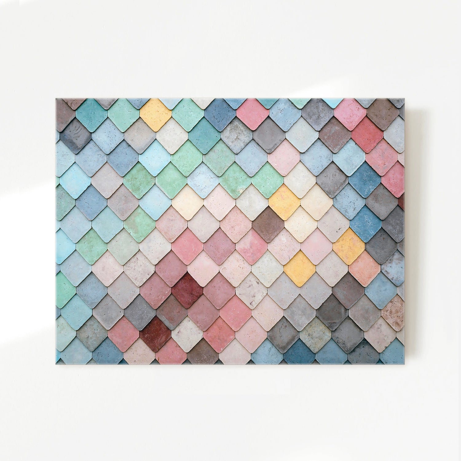 Dusty Pink and Blue Geometric Wall Pattern - Sage and Rose Prints