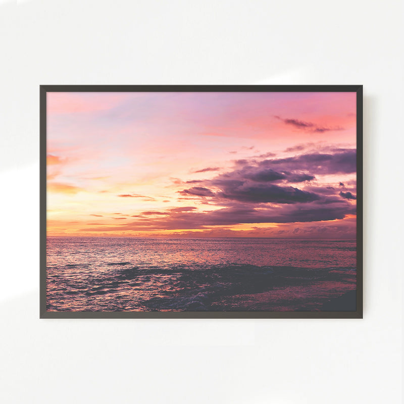 Purple and Pink Sky Ocean Photography - Sage and Rose Prints