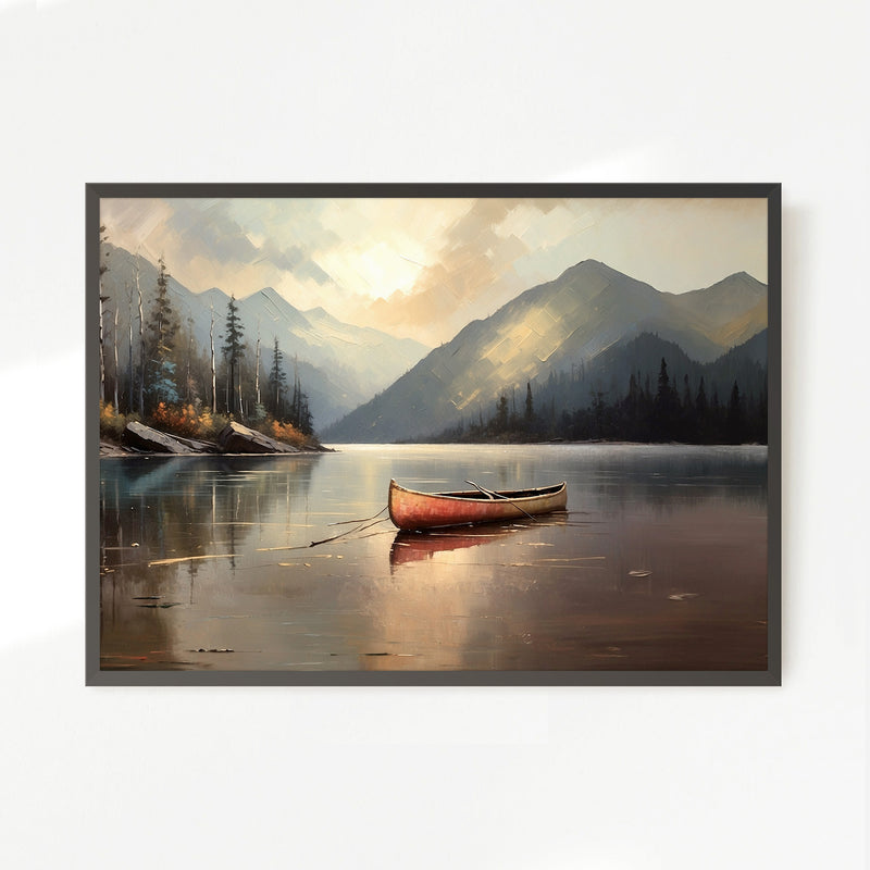 Lake Painting with Bright Colors No2 - Sage and Rose Prints