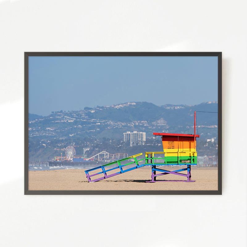Rainbow Pride Life Guard Stand Beach Photo - Sage and Rose Prints