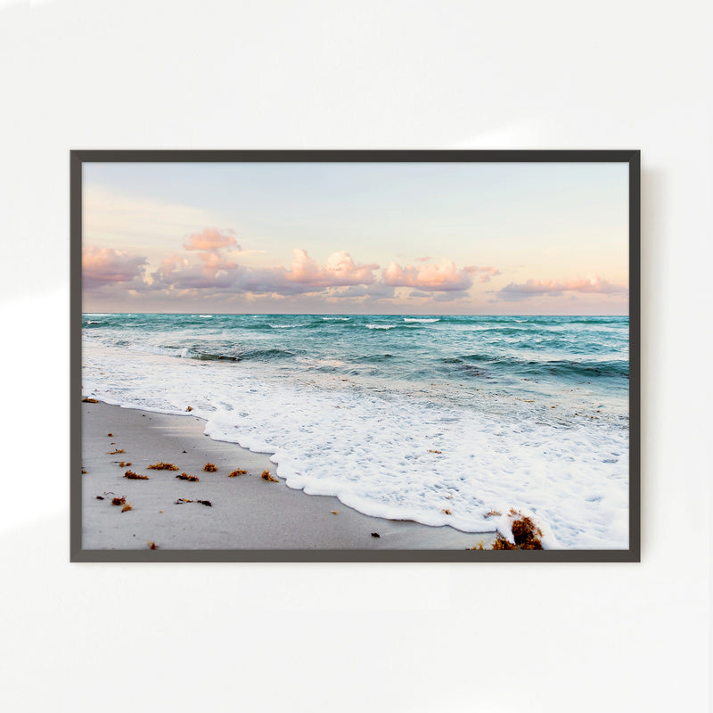 Soft Pastel Miami Beach Ocean Photo - Sage and Rose Prints