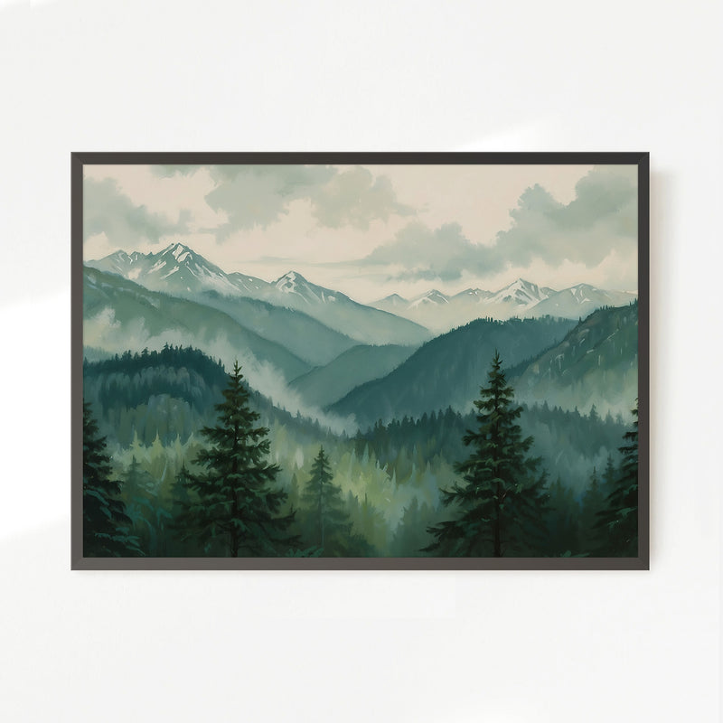 Misty Mountains Wall Art No2 - Sage and Rose Prints