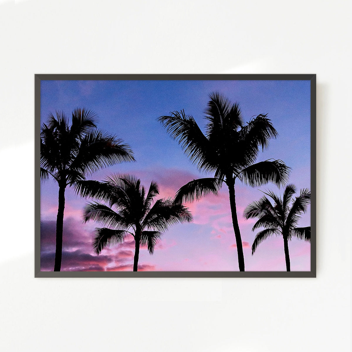 Palm Tree Silhouettes and Purple Sky No2 - Sage and Rose Prints