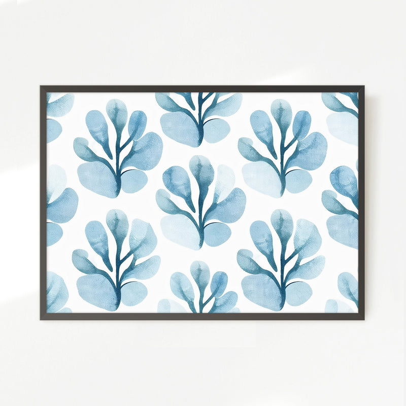 Powder Blue Organic Florals - Sage and Rose Prints