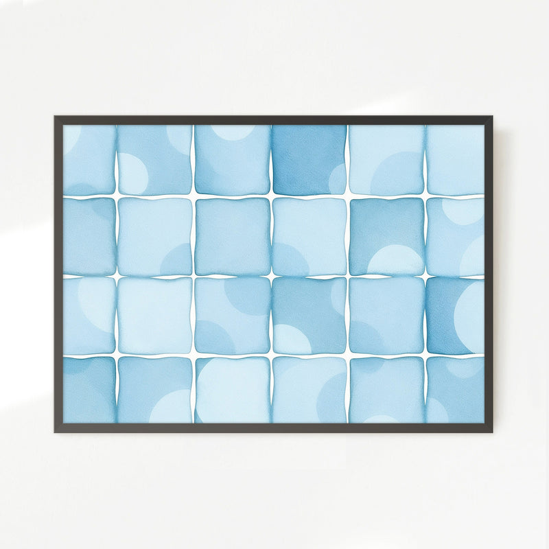Coastal Blue Tile Motif - Sage and Rose Prints