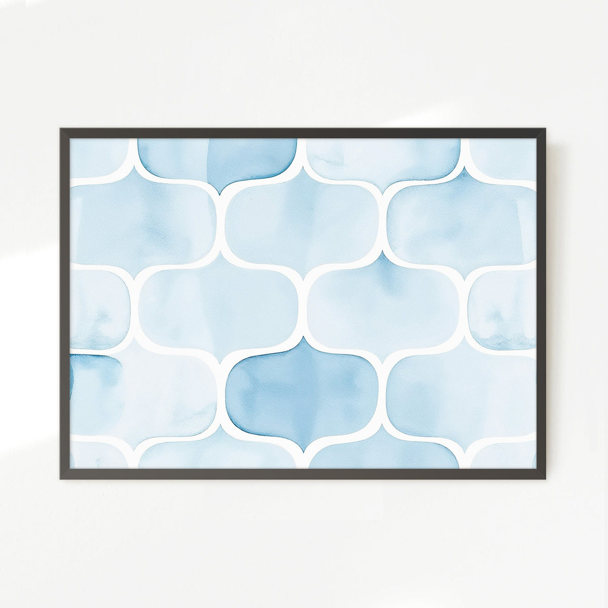 Coastal Blue Watercolor Pattern - Sage and Rose Prints