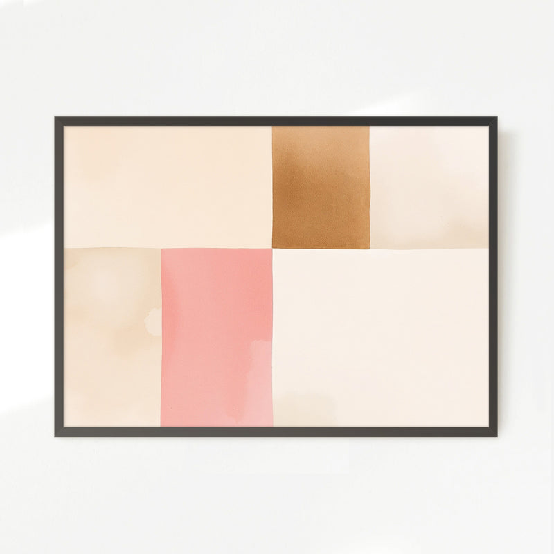 Modern Minimalist Tan and Pink Art - Sage and Rose Prints