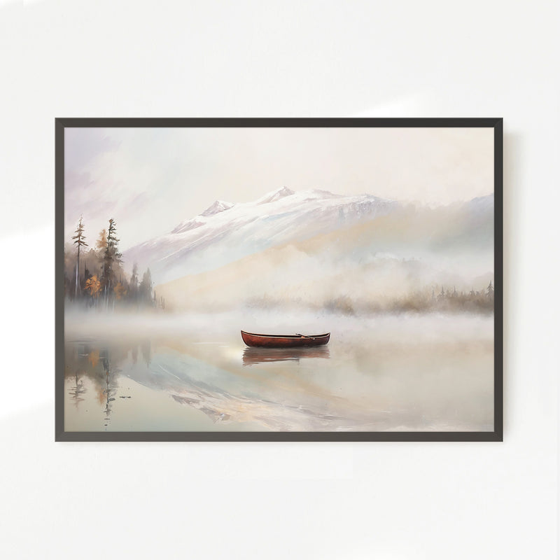 Misty Lake Painting No2 - Sage and Rose Prints