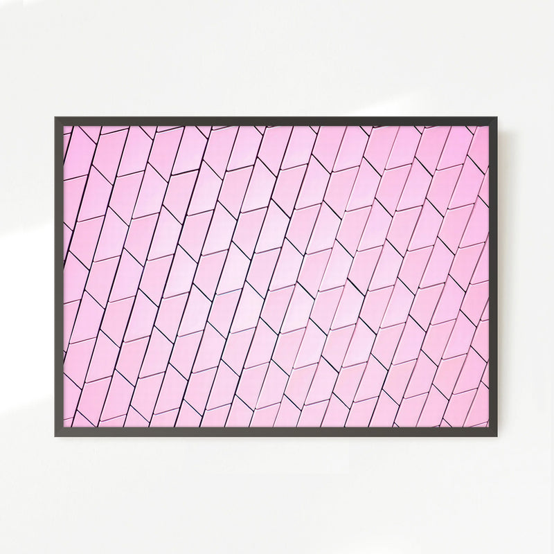 Pink Tile Wall Pattern Art - Sage and Rose Prints