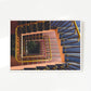 Geometric Stairway Pattern in Steel Blue - Sage and Rose Prints