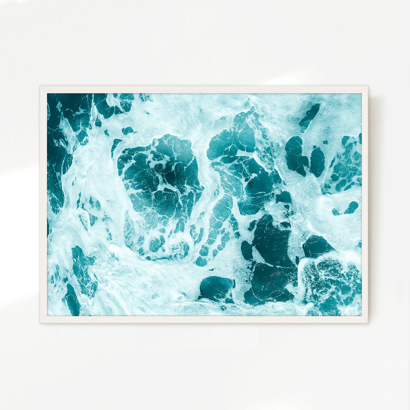 Teal Ocean Waves Photo Coastal Art No1 - Sage and Rose Prints