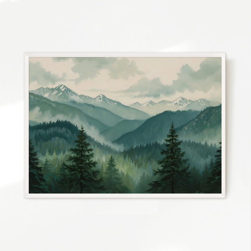 Misty Mountains Wall Art No2 - Sage and Rose Prints