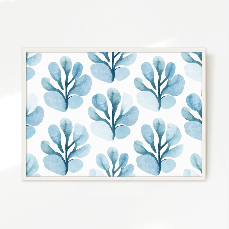 Powder Blue Organic Florals - Sage and Rose Prints
