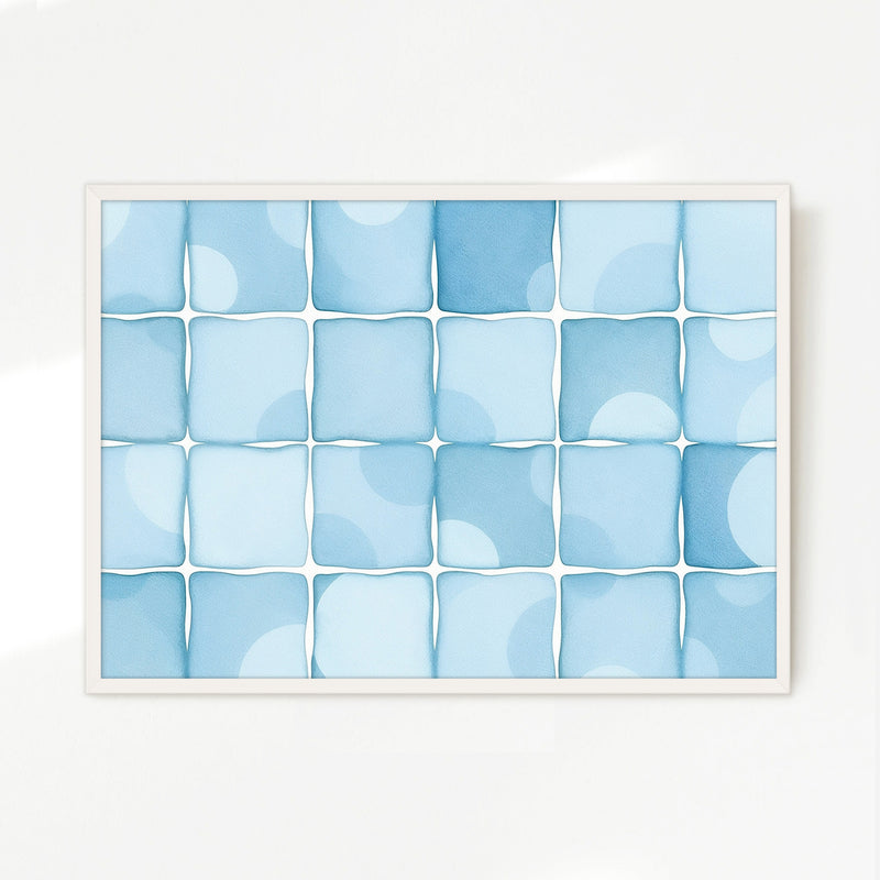 Coastal Blue Tile Motif - Sage and Rose Prints