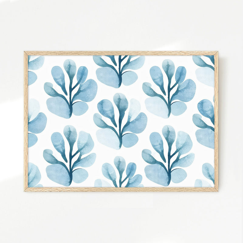 Powder Blue Organic Florals - Sage and Rose Prints