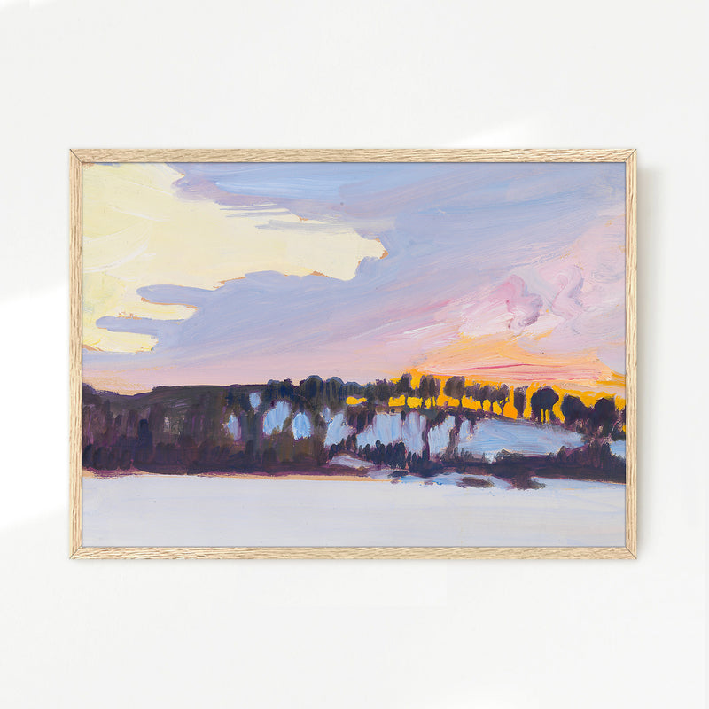 Sunset in Pastel Purple and Orange - Sage and Rose Prints