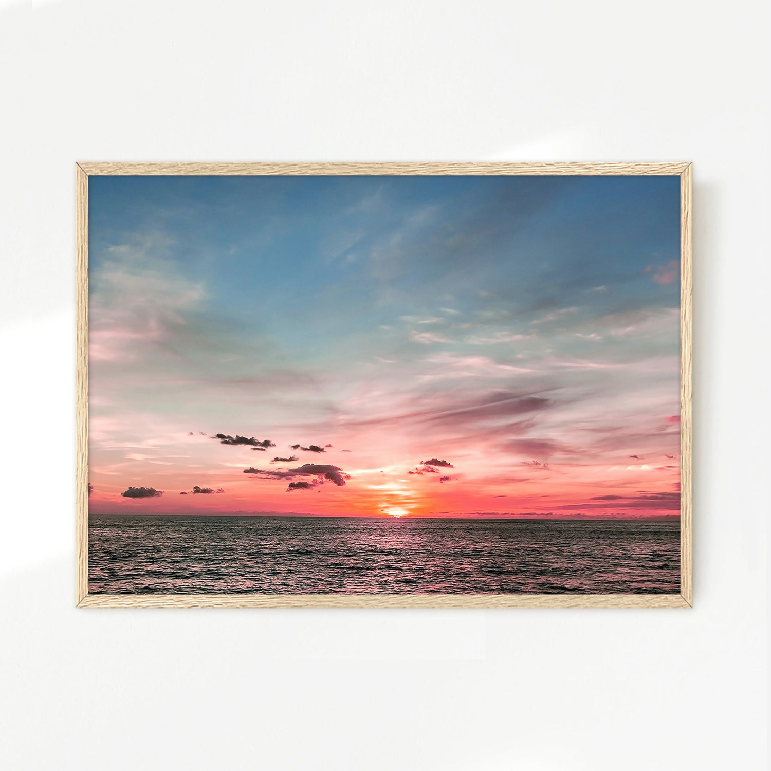 Pink Sunset Sky Ocean Photography - Sage and Rose Prints