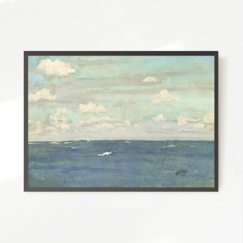 Dusty Blue Ocean Watercolor - Sage and Rose Prints