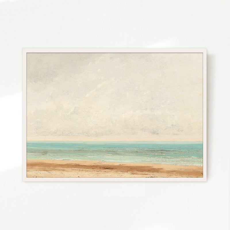 Bright Teal and Orange Abstract Seascape - Sage and Rose Prints