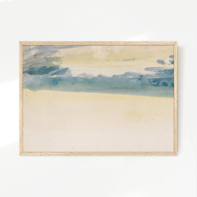 Minimalist Blue Watercolor Painting - Sage and Rose Prints