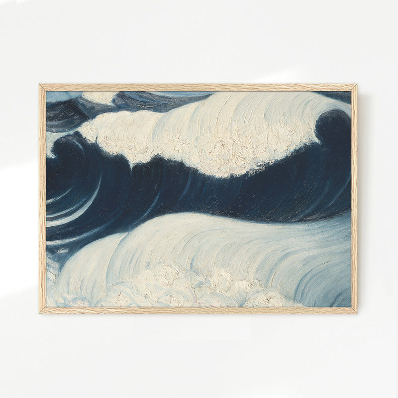Wabi Sabi Wave Impasto Oil Painting - Sage and Rose Prints
