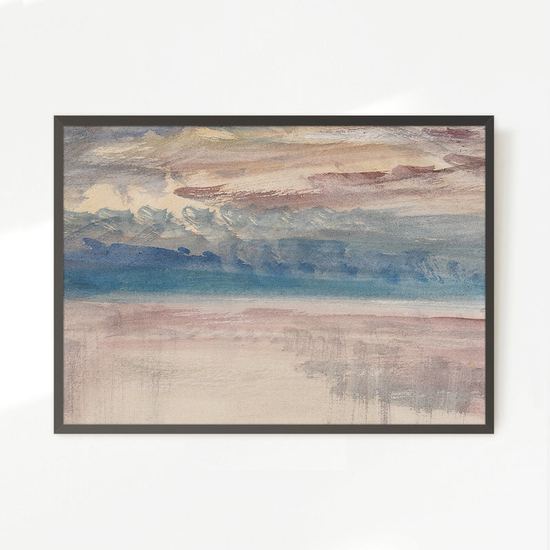 Muted Abstract Seascape Watercolor - Sage and Rose Prints