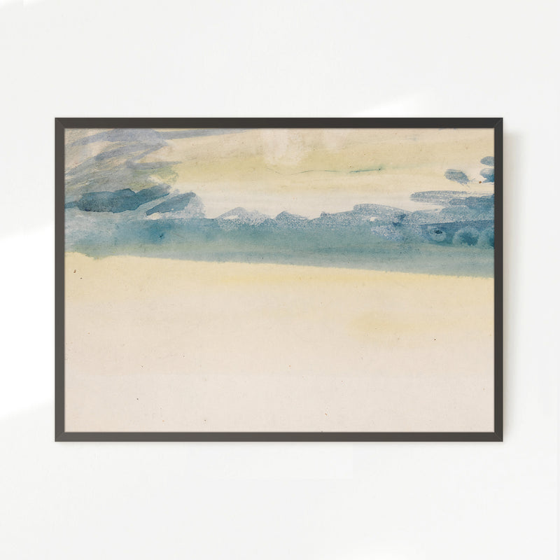 Minimalist Blue Watercolor Painting - Sage and Rose Prints