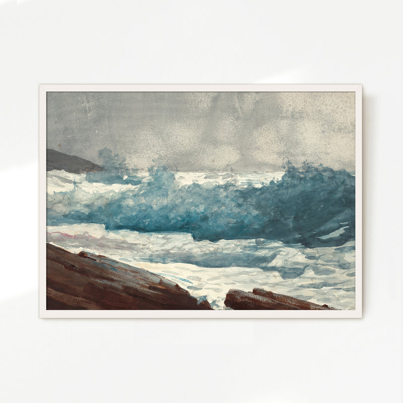Ocean Watercolor in Deep Teal - Sage and Rose Prints