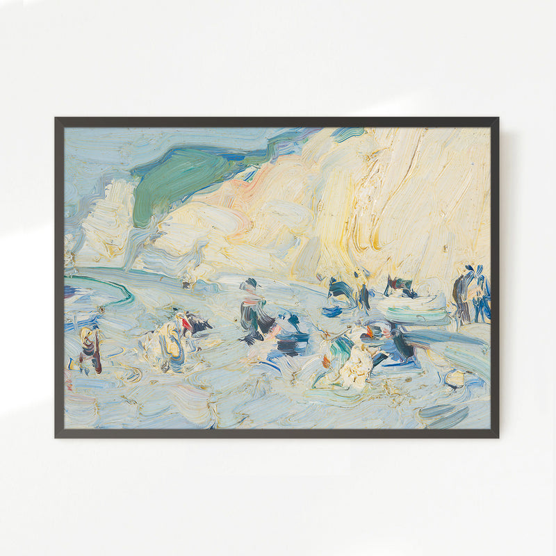 Busy Beach Impasto Oil Painting - Sage and Rose Prints