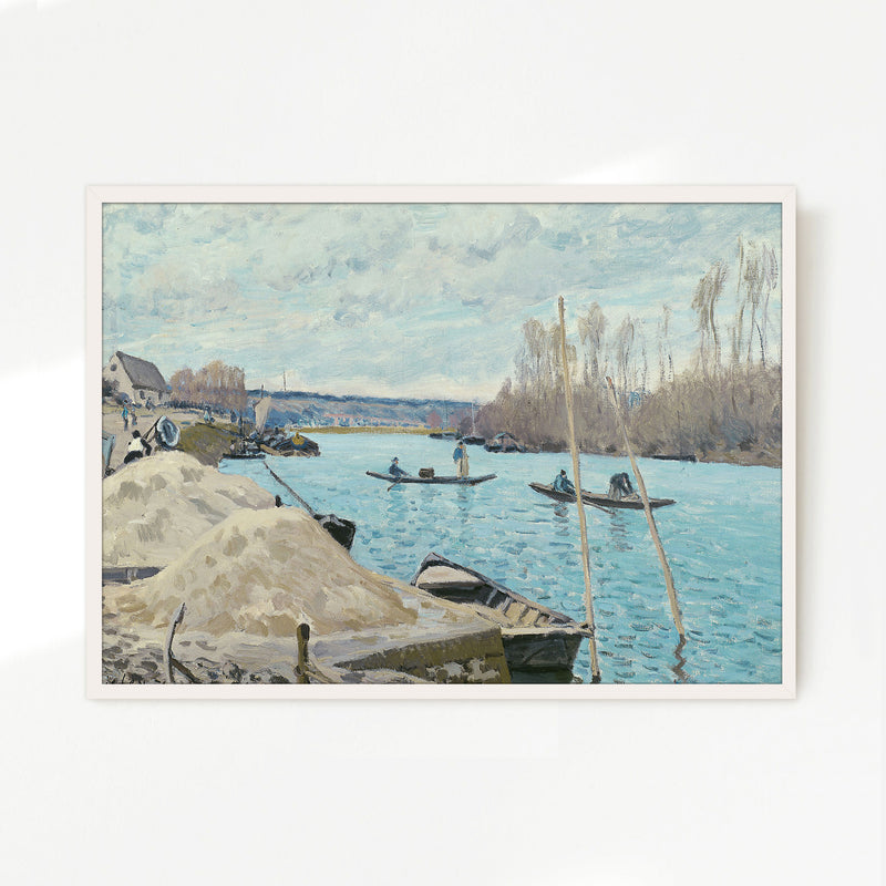 Boats on the River in Tan and Teal - Sage and Rose Prints