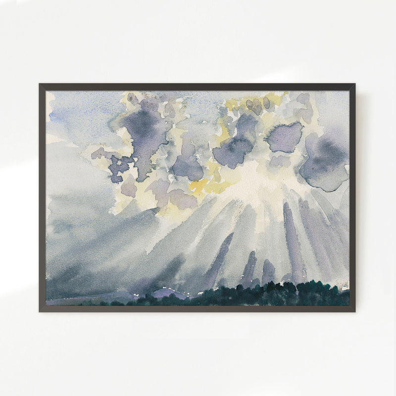 Silver Linings Sunlight Watercolor - Sage and Rose Prints