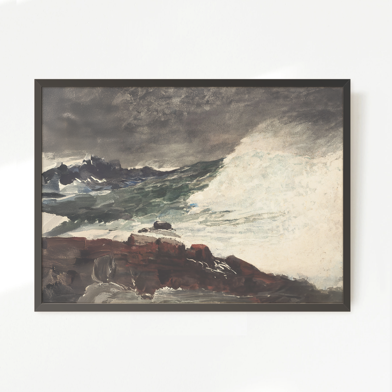 Moody Ocean in Shades of Pewter No2 - Sage and Rose Prints
