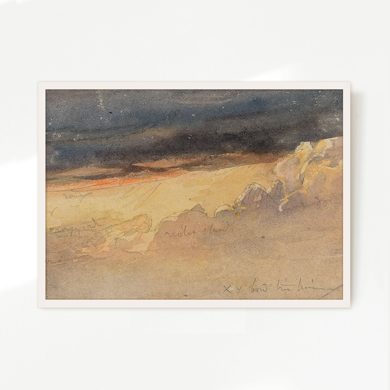 Moody Clouds Sketch in Warm Tones - Sage and Rose Prints